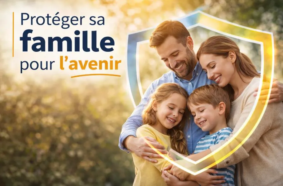 Famille protégée : parents et enfants souriants
